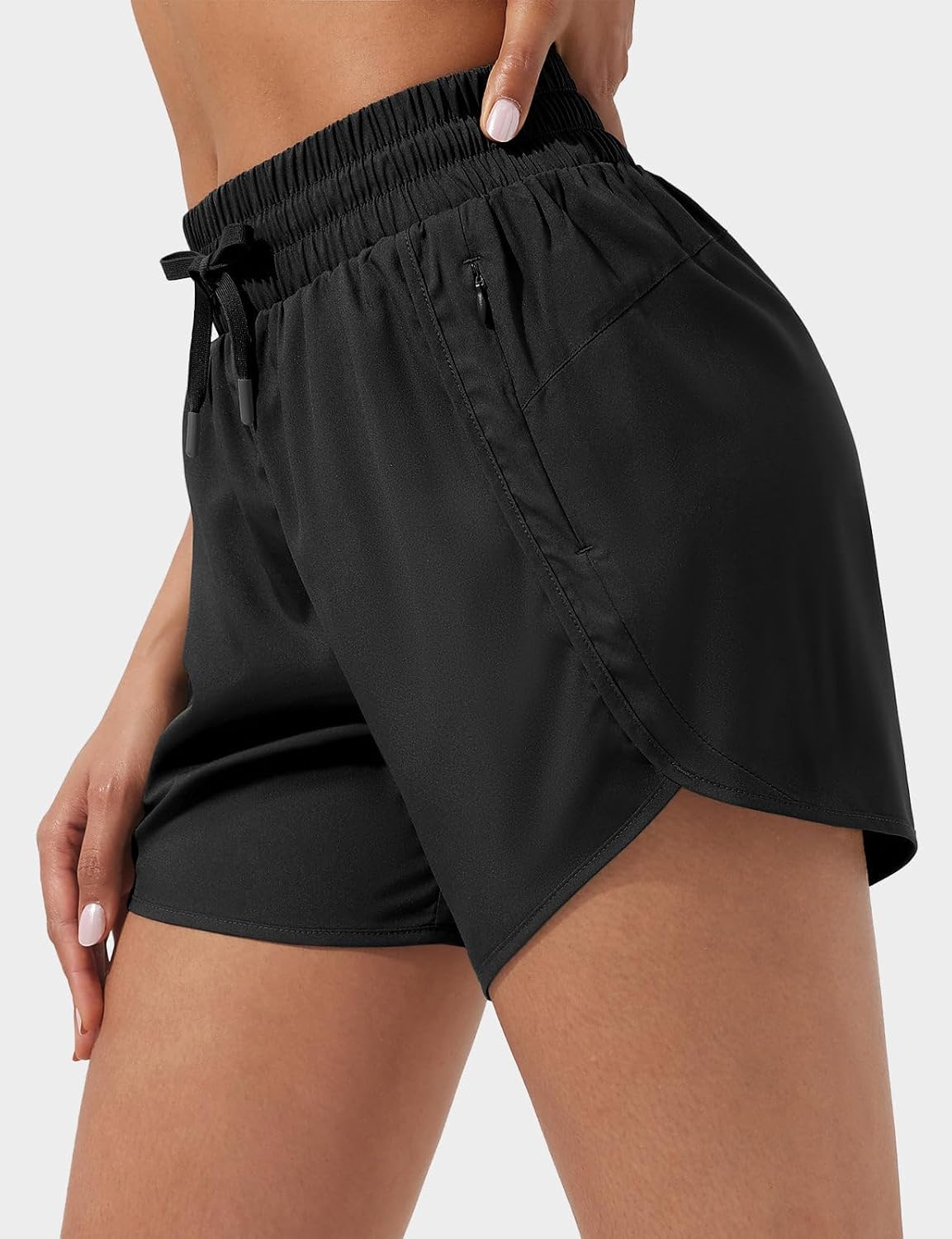 ASPO Women's 5" Athletic Shorts Quick Dry Running Shorts Lightweight Gym Workout Shorts with Zipper Pockets UPF 50+