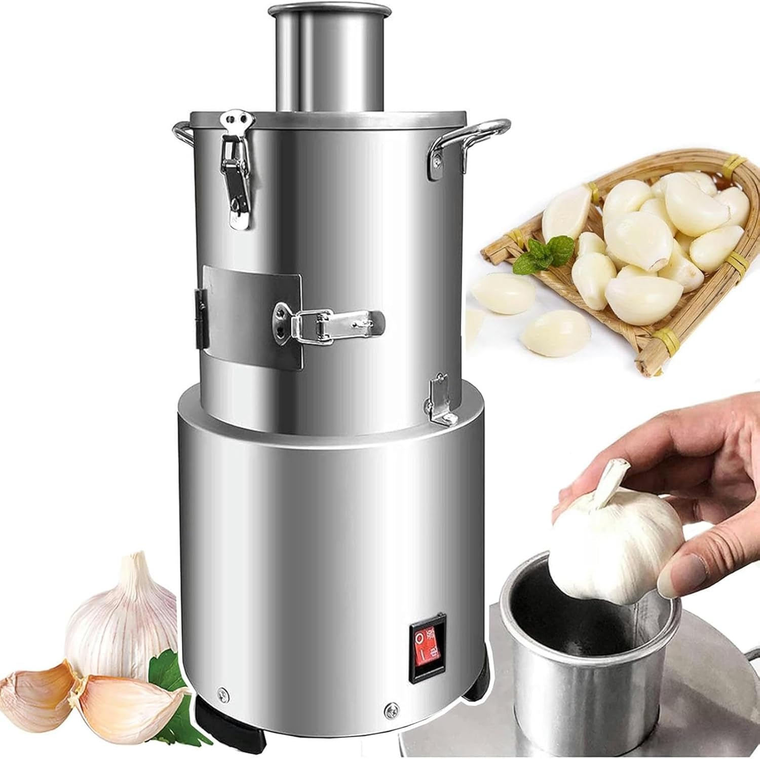 Electric Garlic Peeler Machine 200W Automatic Garlic Peeler, Whole Peeled Garlic, for Restaurants, Barbecue, Shops
