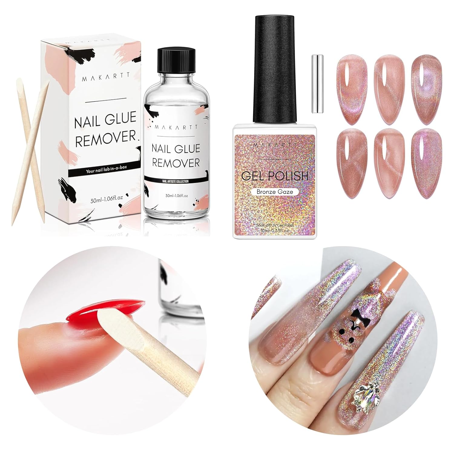 Makartt Nail Glue bundle with Makartt Cat Eye Gel Nail Polish