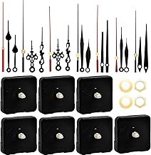 Tibapla 7 Sets Wall Clock Mechanism Kit, Silent Quartz Clock Mechanism Battery Powered, 12mm Shaft Clock Movement Mechanism with 7 Set Different Clock Hands for DIY Clock Repair Parts Replacement