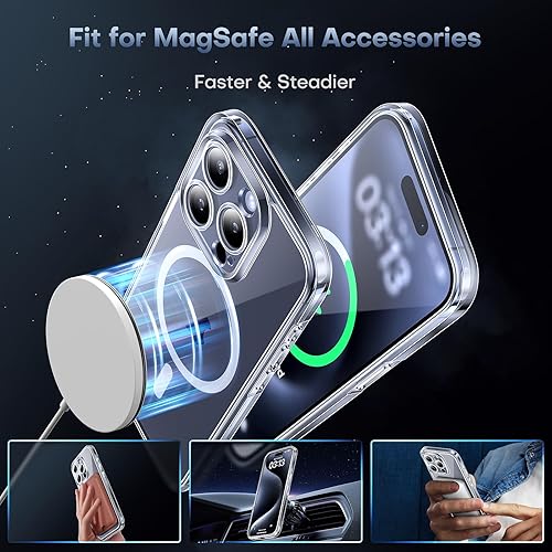 Miniatura 245 de TOCOL Funda magnética para iPhone 15 Pro Max, protección completa mejorada de la cámara, compatible con Magsafe, protección contra caídas, funda