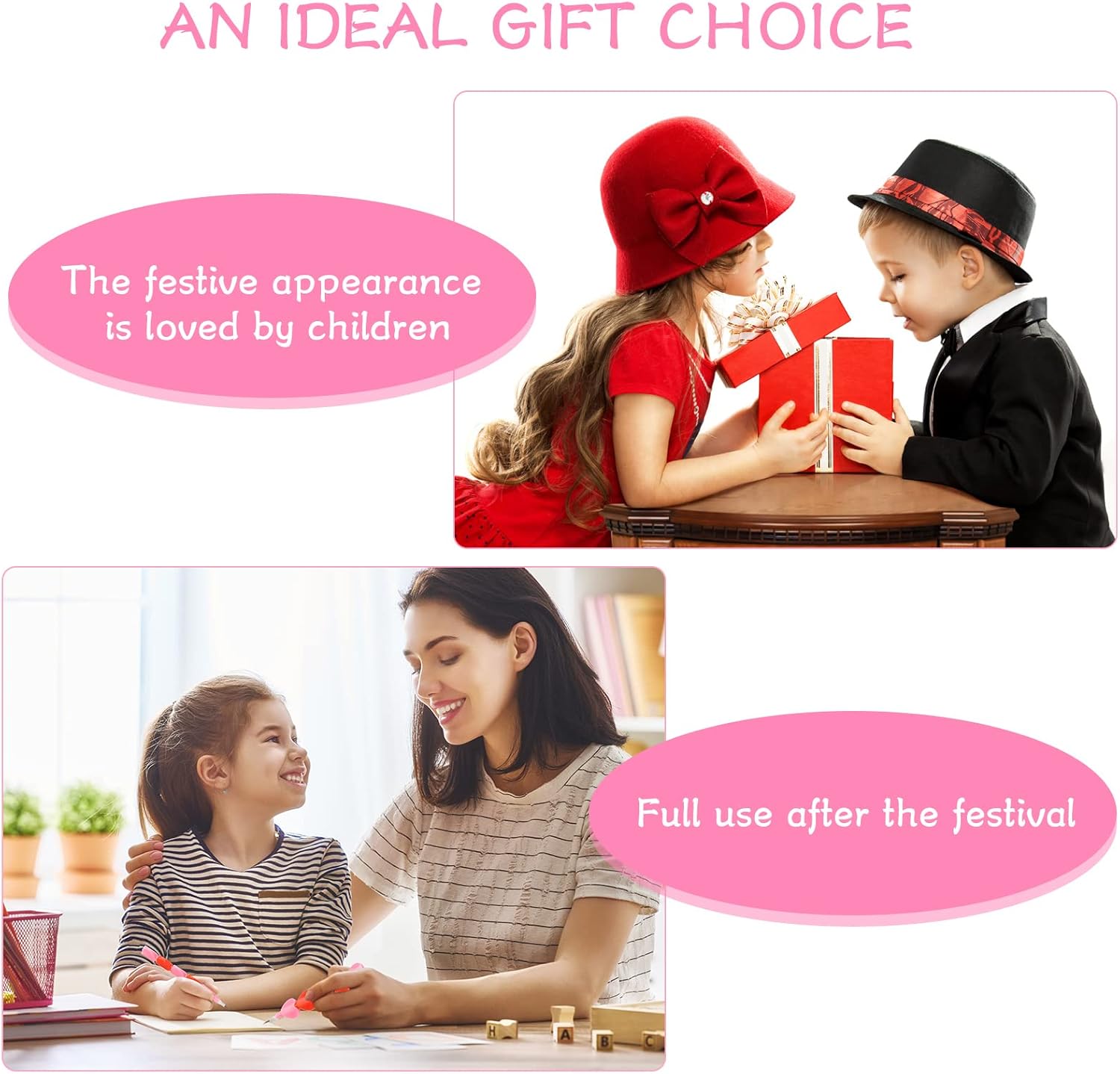 Chinco 48 Pieces Valentine Pencils Heart Stackable Plastic Heart Stacking Colored Pencils for Kids Red Pink Stacking Point Kids Birthday Party Supplies School Fun Equipment