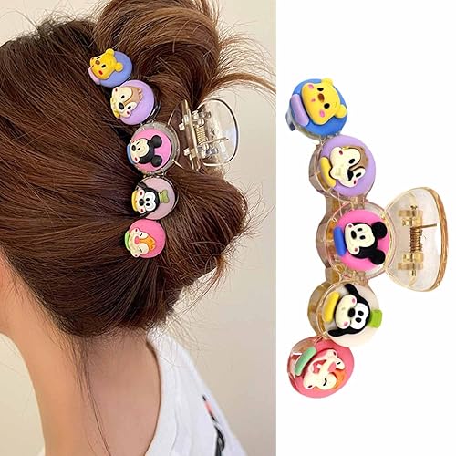 Pinzas para el cabello con diseño de caricaturas, 1 unidad, con personajes de ratón de anime, pinzas de sujeción fuerte para mujeres, accesorios