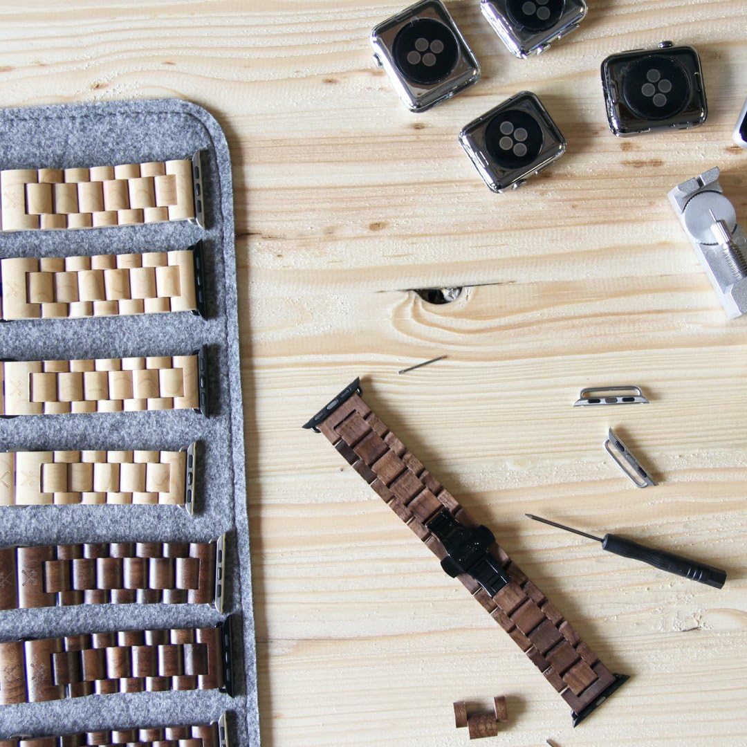 One-Day Sale: Up to 40% Off WOODCESSORIES - Band Compatible with Apple Watch Series 1-5 Made of Real Wood, EcoStrap (40/42 mm, Walnut/Silver) Creative Product WOODCESSORIES - Band Compatible with Apple Watch Series 1-5 Made of Real Wood, EcoStrap (40/42 mm, Walnut/Silver)