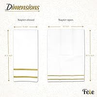 Vista 2 de Fete Toallas de mano decorativas desechables, diseño dorado, 100 toallas de invitados de lino – Cena formal, aniversario y servilletas de boda
