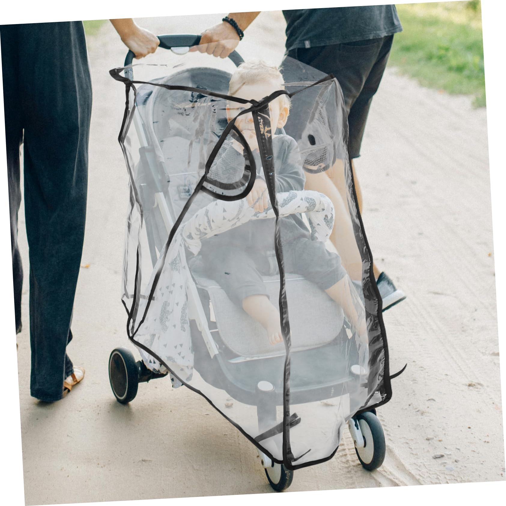 Kinderwagen Regenschutz Schutzhülle Peva Schwarz für Outdoor Aktivitäten