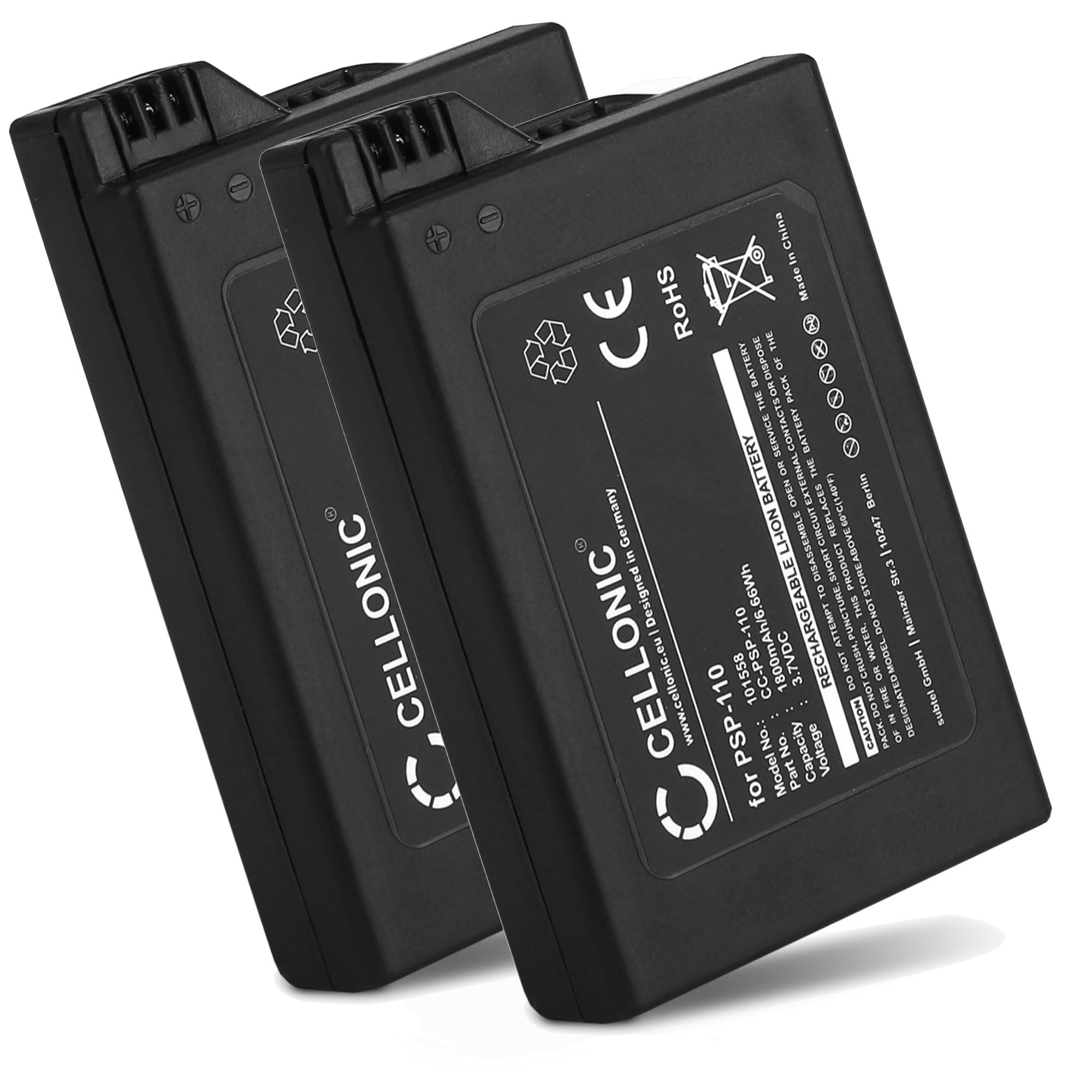 CELLONIC 2 x Replacement Battery PSP-110 Compatible with Sony PSP 