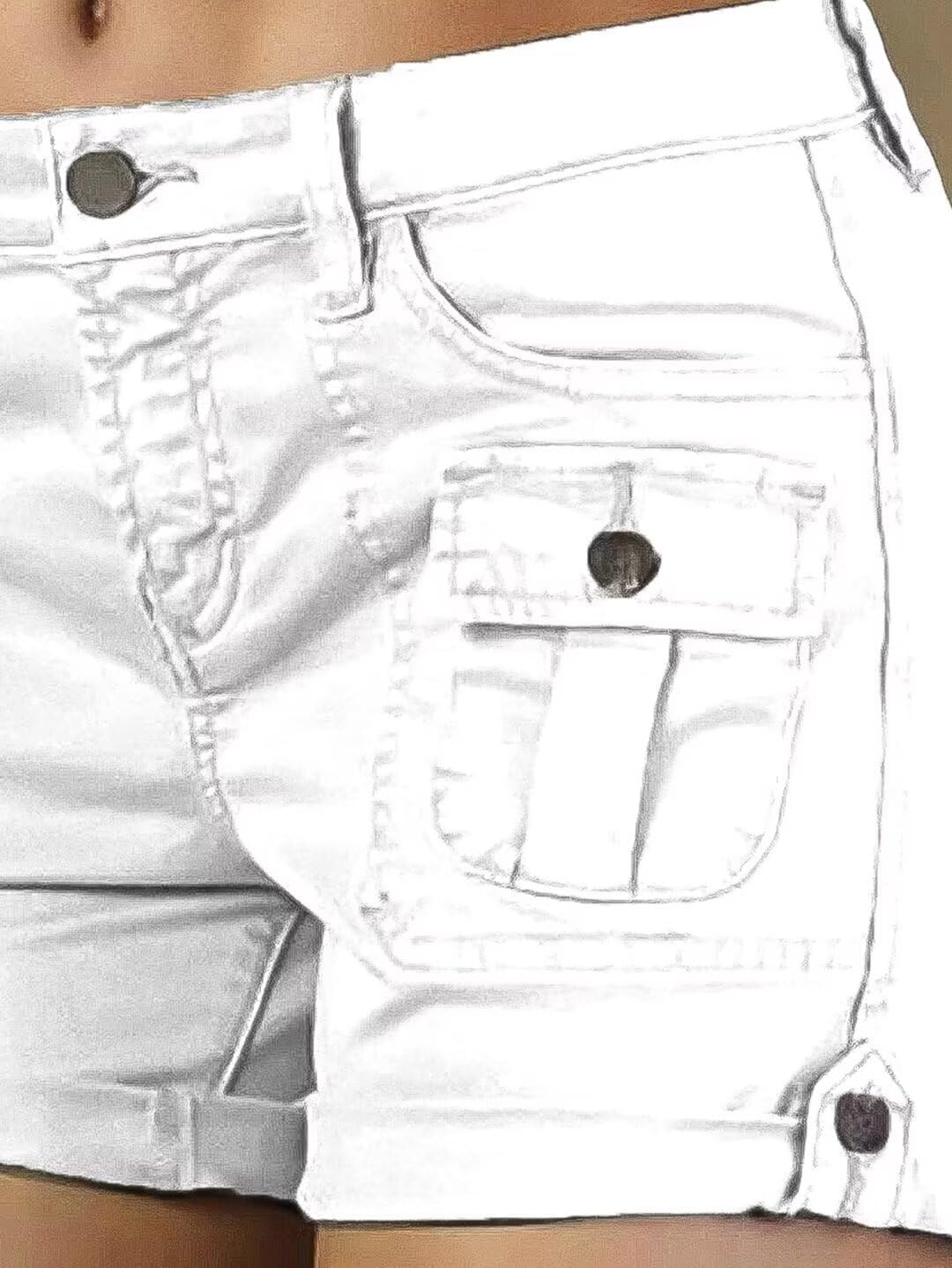 Flamingals Women's Cargo Shorts Mid Waist Trendy Summer Hiking Shorts with Flat Pocket for Women - Image 5