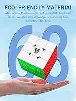 Vista 5 de CFMOUR Cubo de velocidad magnético 3x3 - Moyu Meilong 3M, cubos mágicos sin pegatinas con soporte - Rompecabezas de resolución de problemas rápidos