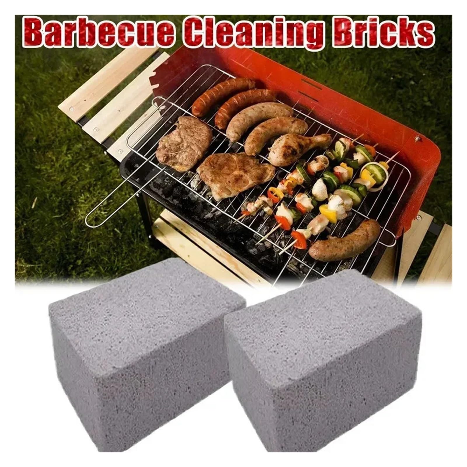 Ladrillo Limpiador De Parrillas 1-10 piezas de ladrillos de limpieza for parrilla de barbacoa, piedra de espuma for limpiar vidrios, piedra pómez, herramientas de cocina for exteriores for el mantenim