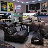Kit Gamer Arcade Poltrona e Apoio com Enchimento de MicroPerolas e Impermeável