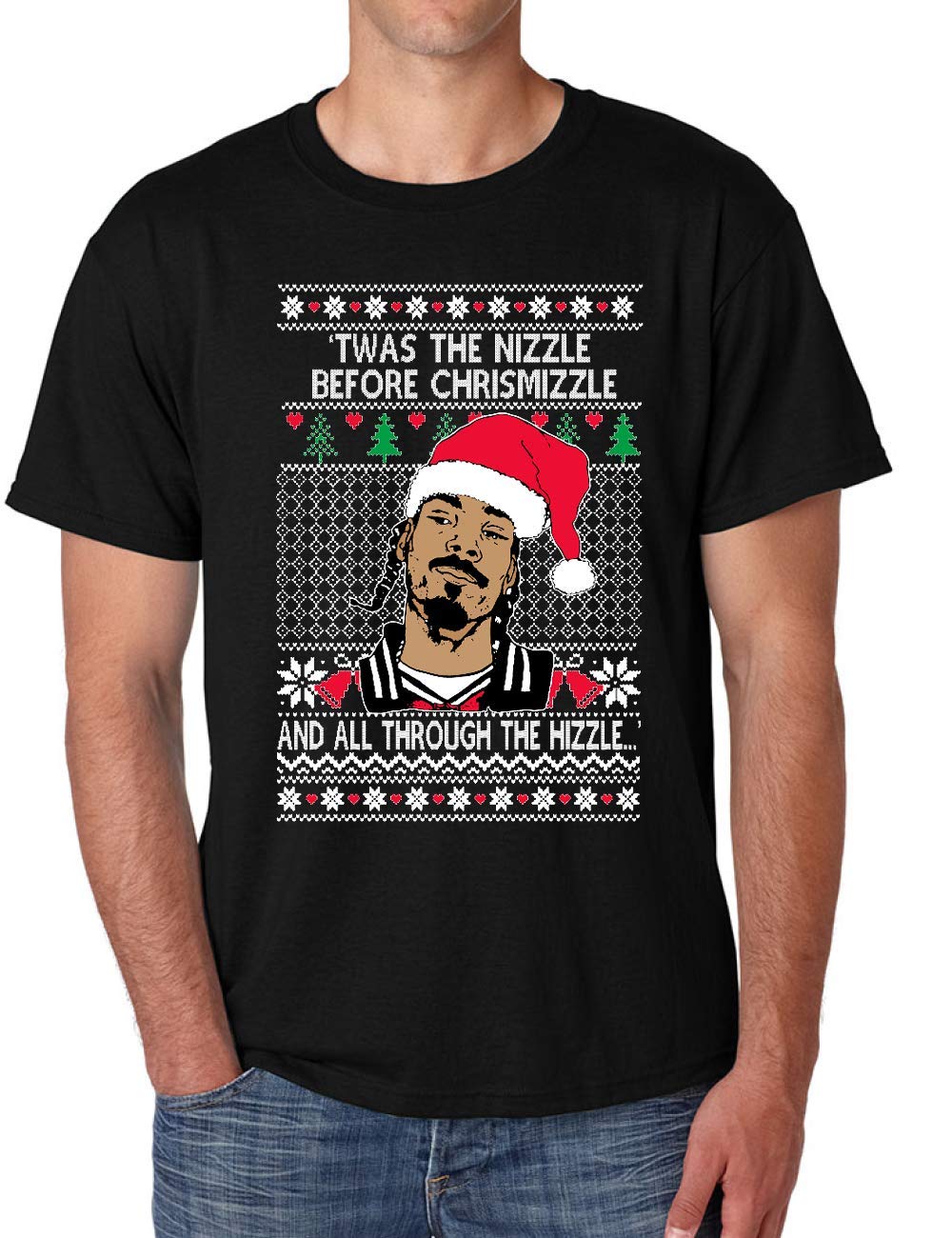 ALLNTRENDSUgly Christmas TWAS The Nizzle Before Chrismizzle Men's T Shirt
