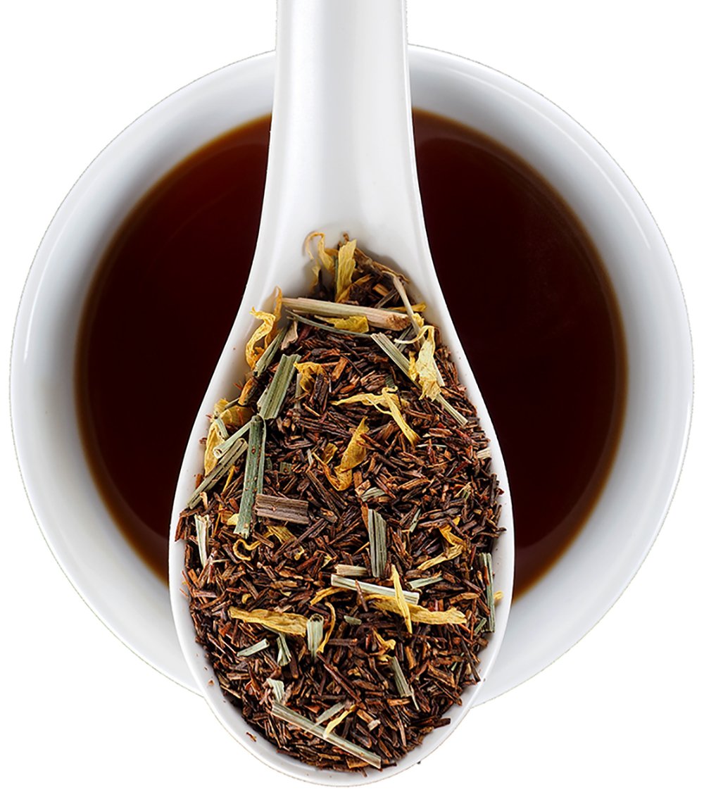 South African Rooibos Ruby Red Tea, Peach Rooibos, Caffeine-Free Red Bush Herbal, Loose Leaf 16 Ounce Bulk Bag