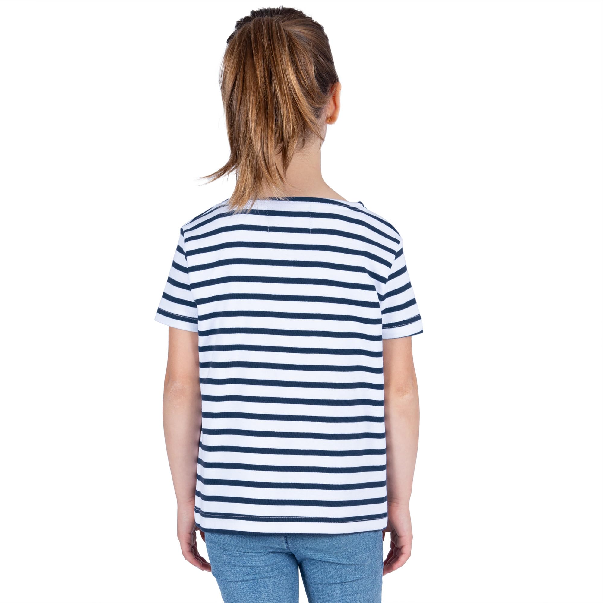 Breizh Ocean - Marinière Coton Bio - de 1 à 14 Ans - Création Française GARLAN Enfant - Tee Shirt Enfant Garcon ou Fille Manches Courtes - Vetement Bebe Garçon et Fille à Rayures
