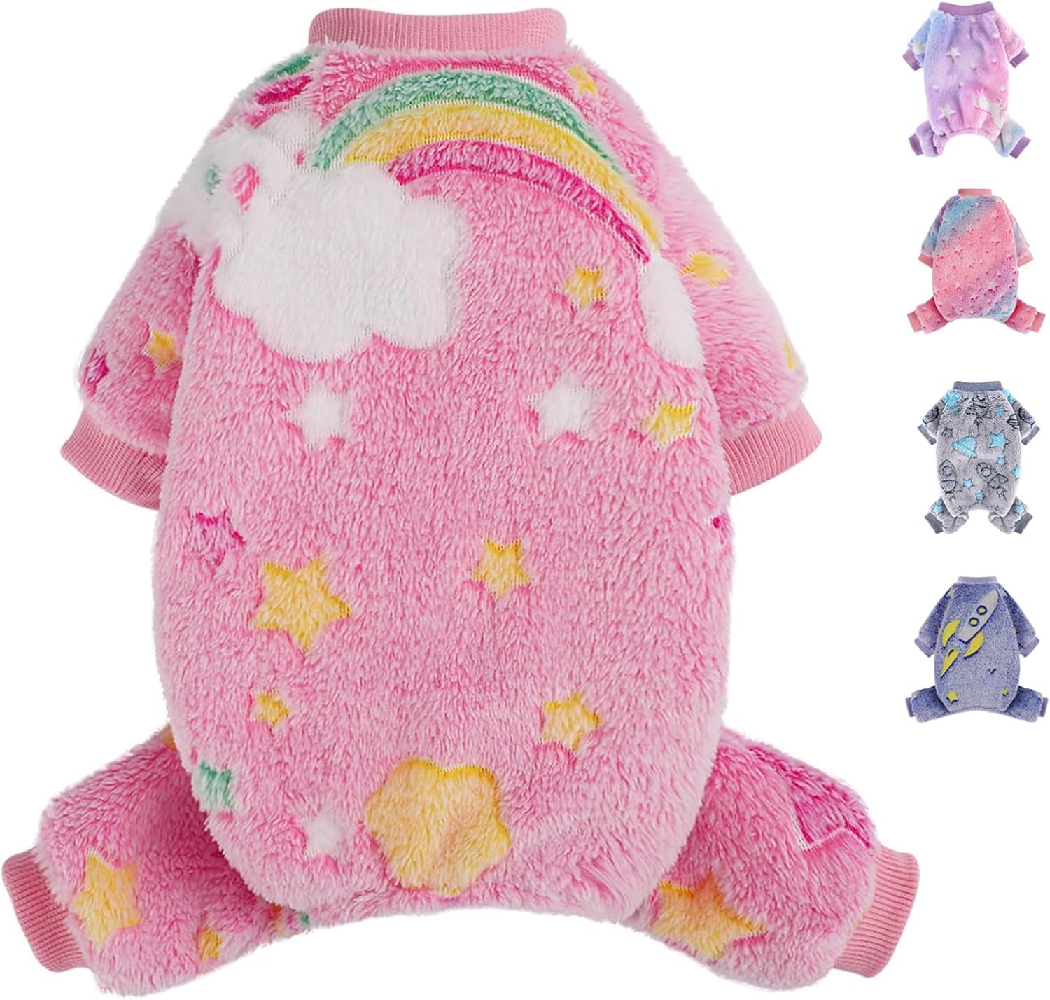 Dog Sweaters Small Girl Warm Fleece Pajamas, Cute Extra Small Dog Clothes, 4 Legs Puppy Jumpsuit Pjs Soft Stretchy Doggie Onesies Pet Outfit Apparel