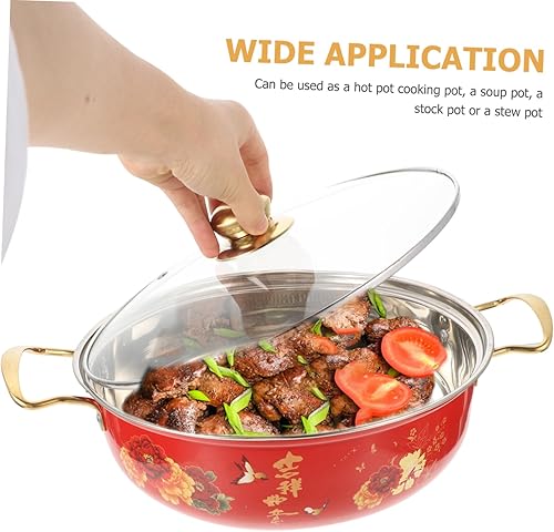 Miniatura 2 de BRIGHTFUFU Olla caliente Olla olla grande olla de cocción olla estofadora con tapa utensilios de cocina antiadherentes ollas coreanas para cocinar