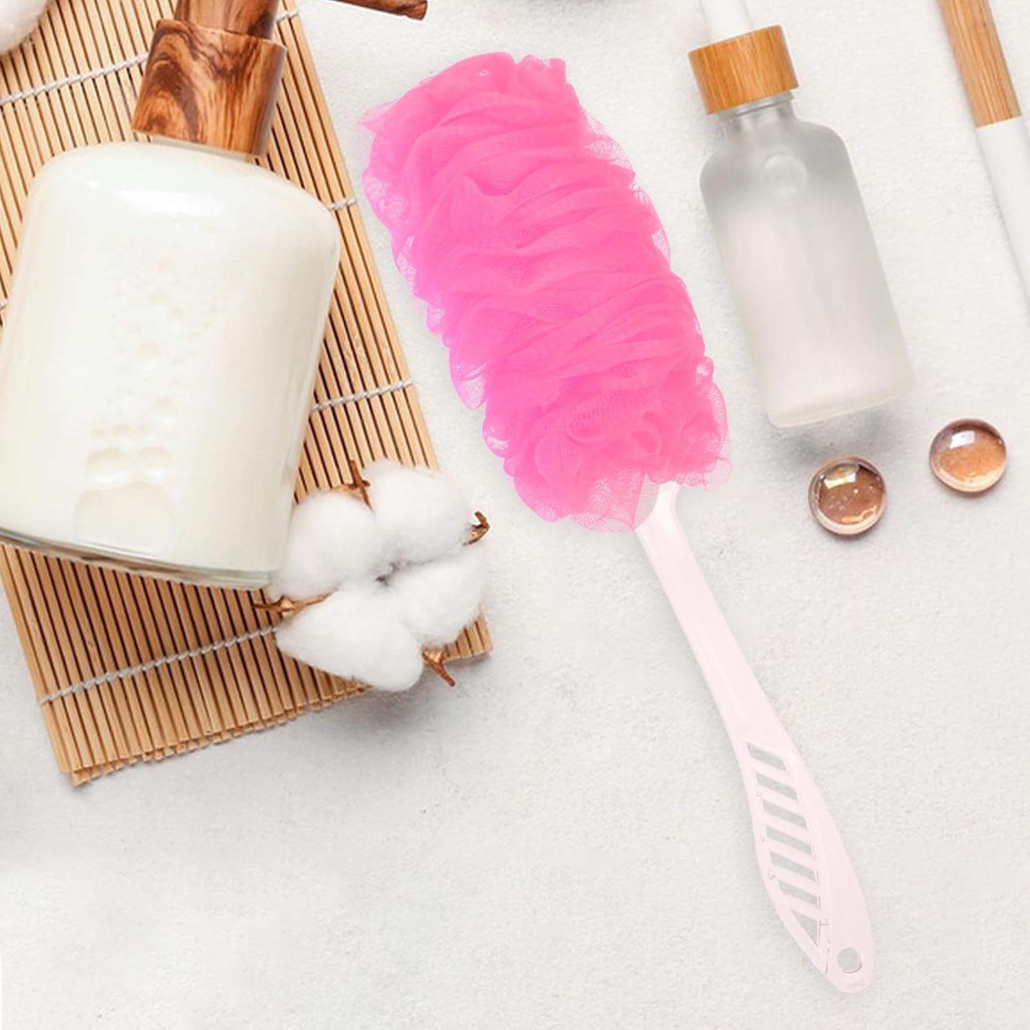 Operitacx 2pcs Long Handle Bath Scrubbing Brushes Body Cleaning Brushes for Shower and Bathing, Sturdy Bath Body Scrubbers Suitable for Men and Women Random Color