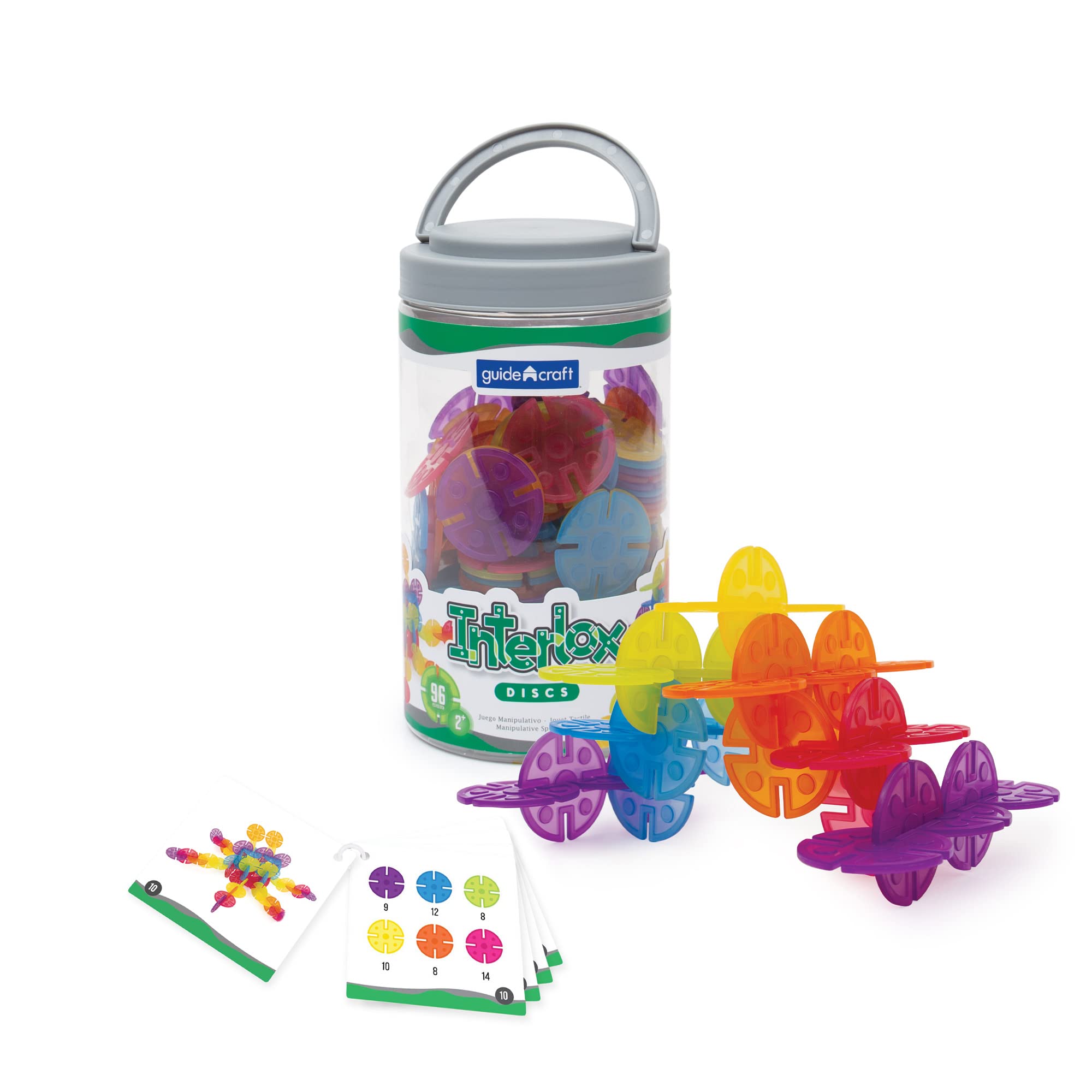 Guidecraft Interlox Discs - 96 Piece Set: Kids STEM Learning and Construction Toy, Creative and Educational Building Set for Toddlers