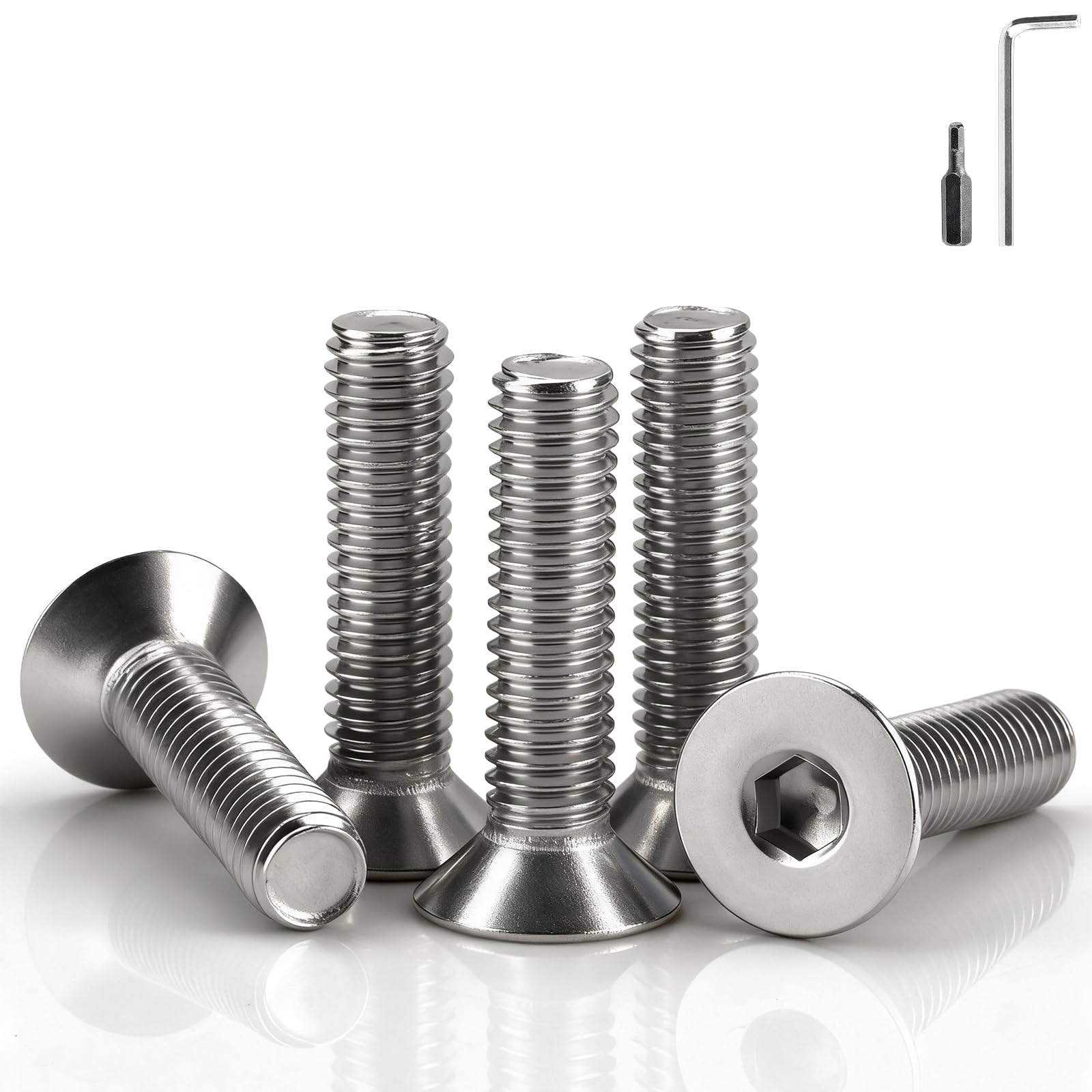 mawmuaw 50 Stk Senkkopfschrauben Edelstahl M6x35 mm Schrauben Senkkopfschraube mit Innensechskant DIN 7991/ISO 10642 Flachkopfschrauben Senkschrauben Metrisches Regelgewinde für Haushalt Reparaturen