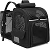 Expandable Cat Backpack Carrier-Dog Carrier Backpacks for Small Dog,Cat Carrier Backpack for all scenarios,Provides Pets with Plenty of Room to Move Around Freely - 11.8x9.4x14.2in(30x24x36cm)(Black)