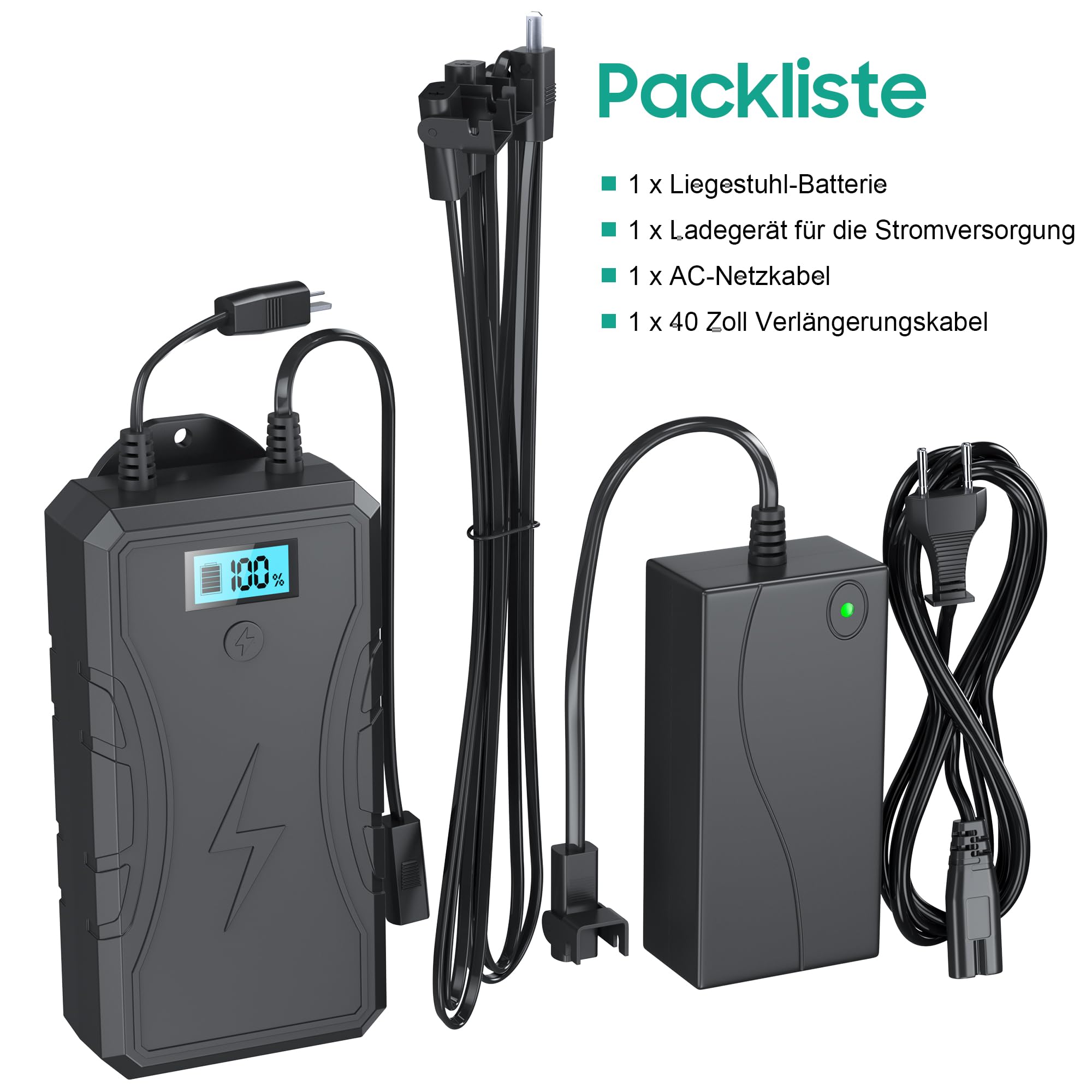 sevkumz Batterie Universelle sans Fil 2500 mAh pour Chaise Longue -2 Pin Chargeur de Batterie Universel sans Fil pour chaises Longues électriques, canapés, fauteuils de relevage, canapé