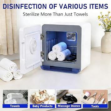 TopDirect Towel Warmer for Facials, 8L Smart Hot Towel Cabinet with UV Sterilisation & LED Display, Adjustable Heating Time, Rapid Heating Towel Steamer for Spa Salon Barber Home Use