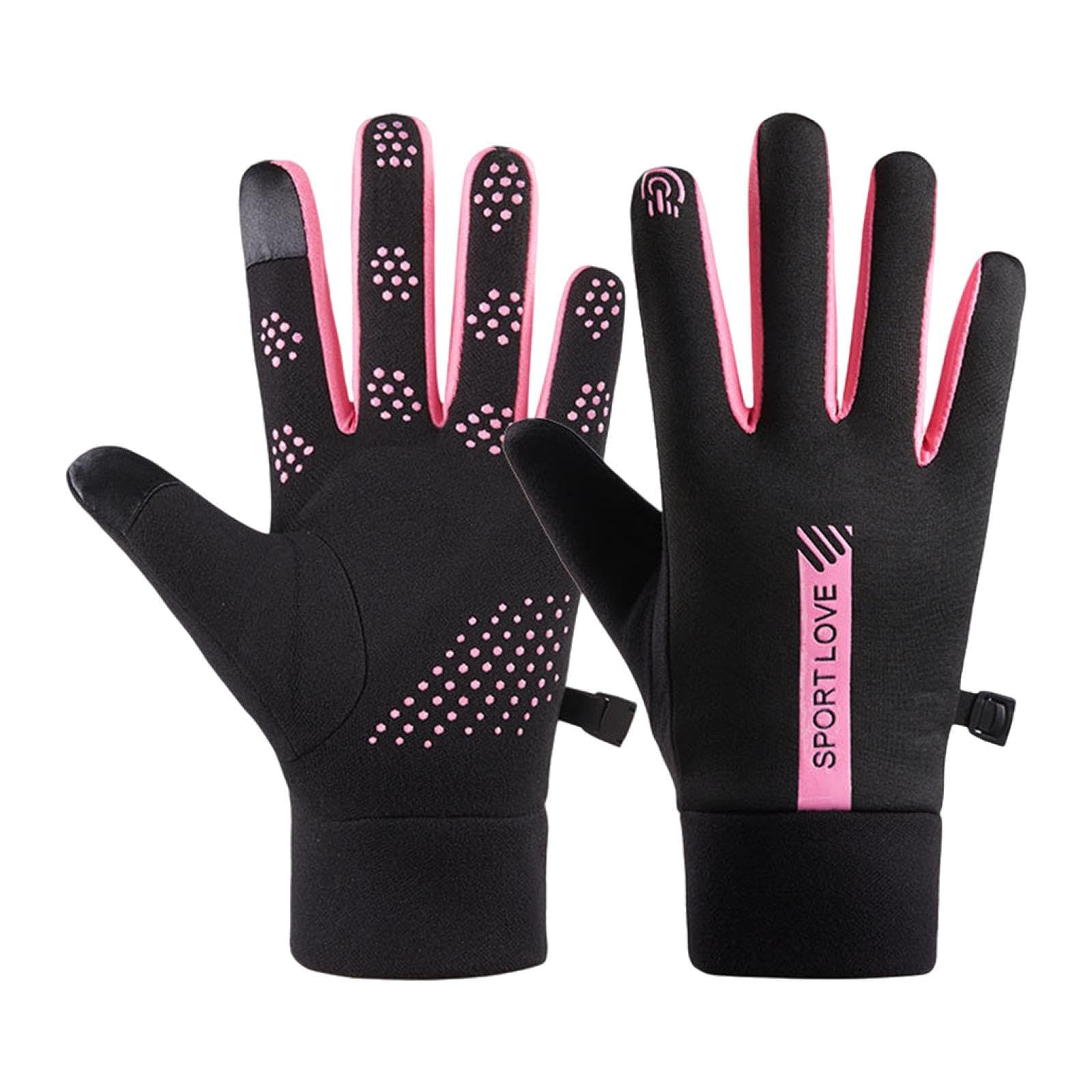 Winter Gloves Hand Warmer Mittens for Outdoor Activities Motorcycling Biking Women Slip on Black and Rose-image-20