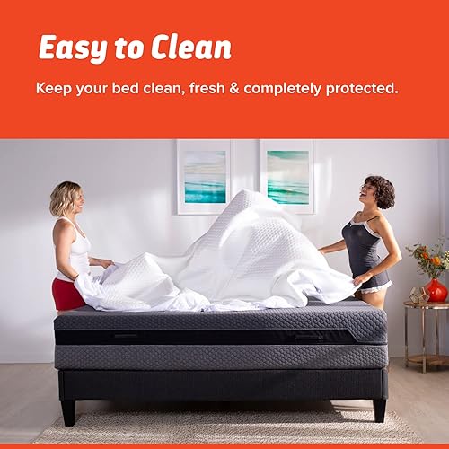 Miniatura 4 de Layla Protector de colchón, barrera de colchón a prueba de líquidos, funda de cama transpirable impermeable que duerme fresco, 3 modelos para una