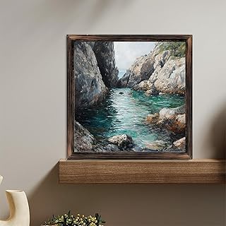 Coastal Rocky Inlet Wooden Sign Wall Plaque - Vintage Art Decoration, Wall Decoration for Home Decoration, Living Room, Bathroom, Bedroom, Garden, Dining, Bar, Cafe, Festival Party Deco