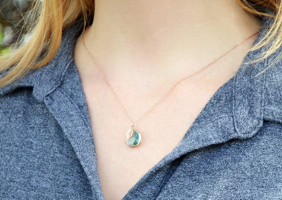 Susabella Aquamarine Necklace, March Birthstone Jewelry, Gold or Silver, Gift for Her, Birthday Present