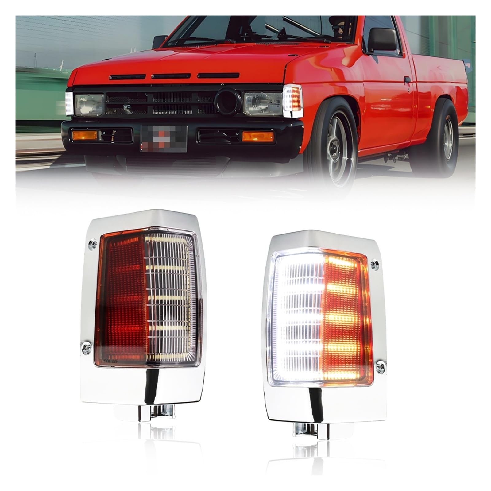 Indicatore Laterale Per Nissan Per D21 Per PickUp 1990 1991 1992 1993 1994-1997 2 Pezzi Angolo Anteriore Indicatore Laterale Direzione Con LED Indicatore Direzione Auto