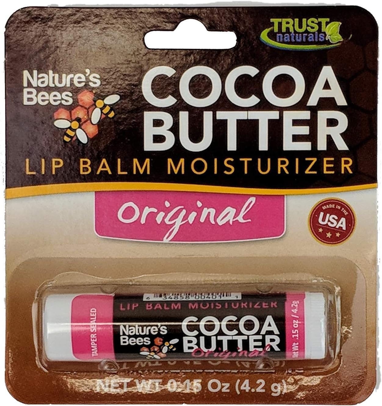 Nature's Bees, Cocoa Butter Lip Balms, Lip Moisturizer Treatment - Pack of 12, Original : Beauty & Personal Care