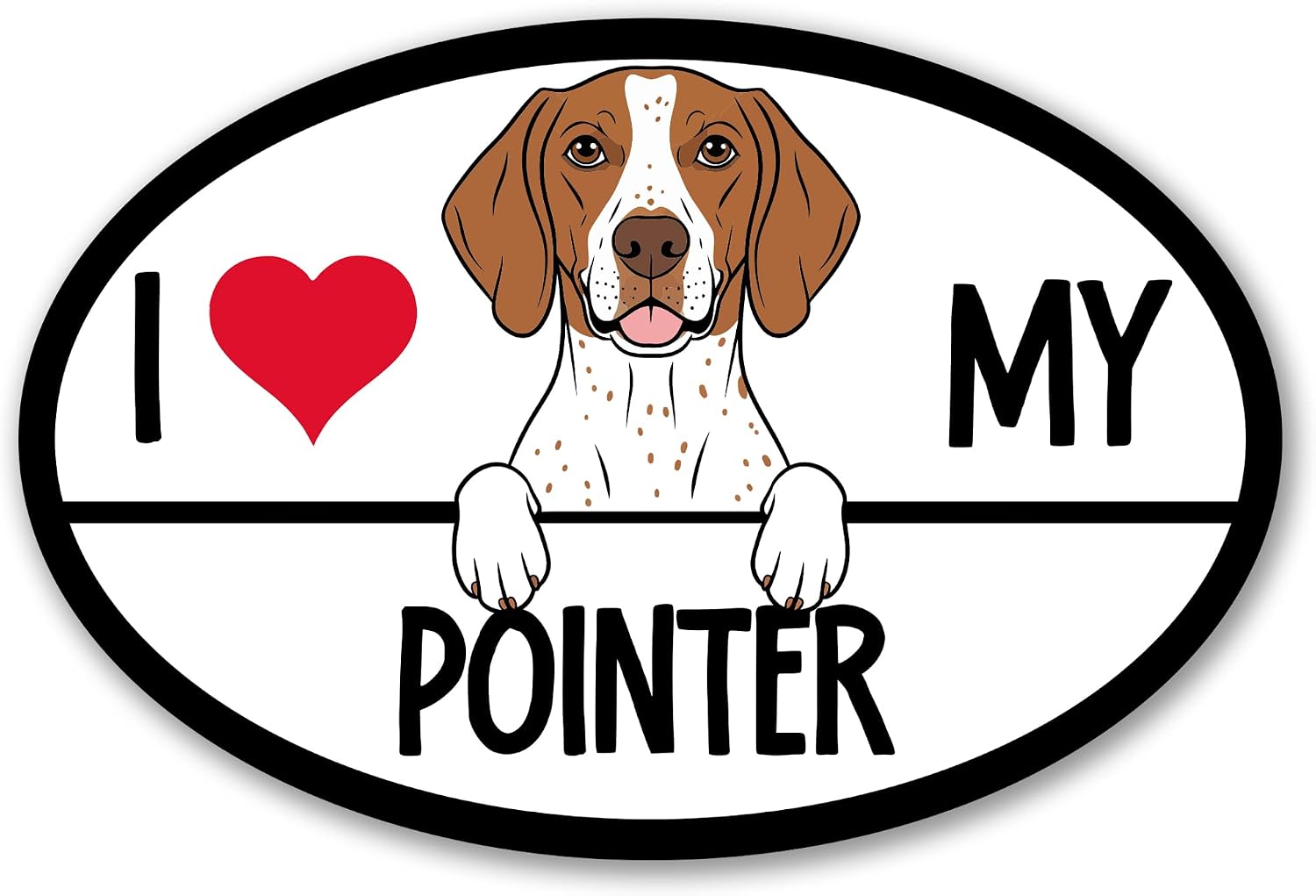 I Love My Pointer Dog Bone Car Magnet 2x7 Inch, Dog Lover Gift image 2