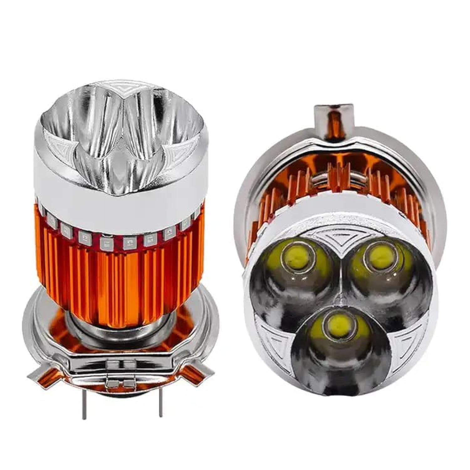 Kandid High and Low Beam Bike Headlight Bulb with LED Ring Super Bright LED Headlight
