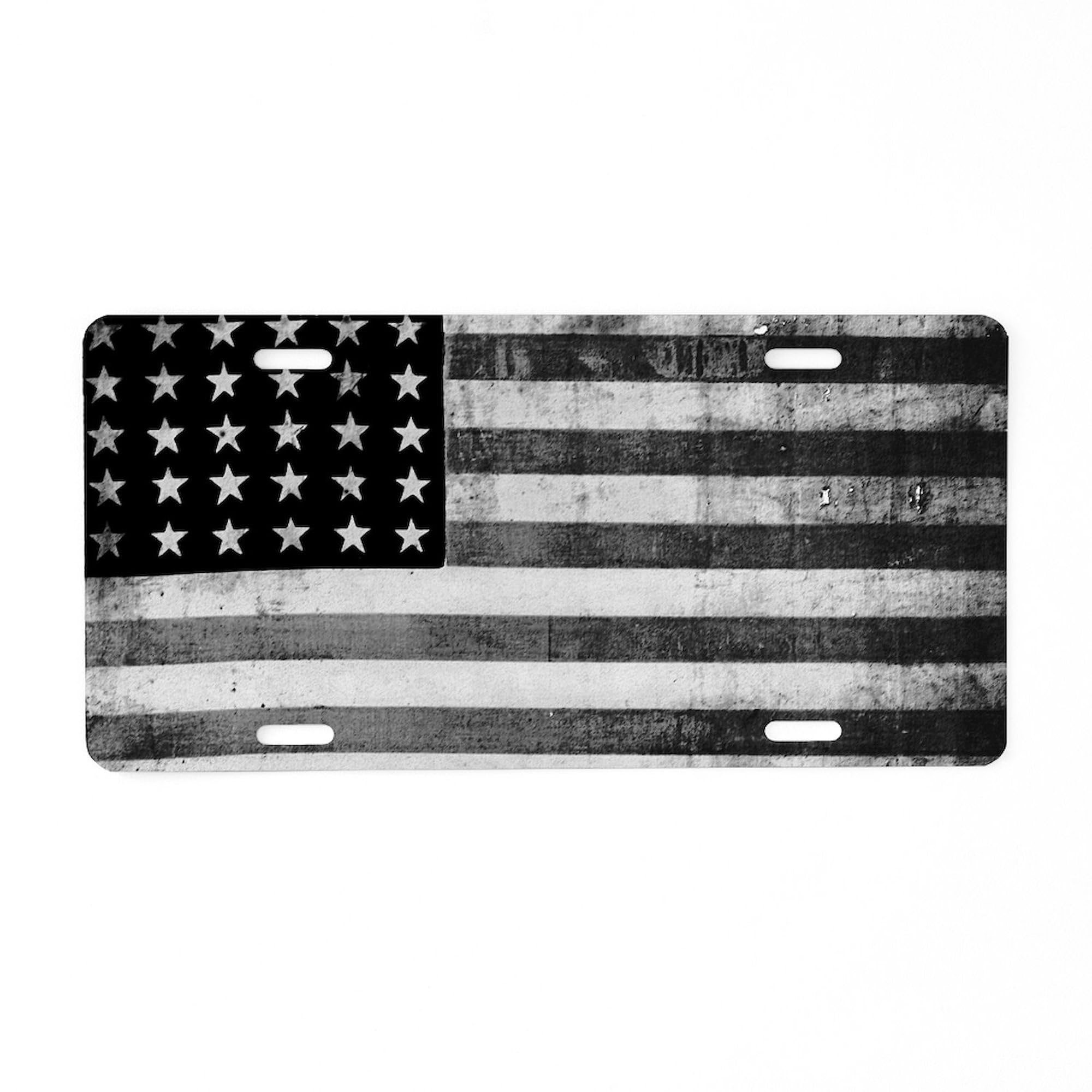 CafePress American Vintage Flag Black Aluminum License Plate, Front License Plate, Vanity Tag