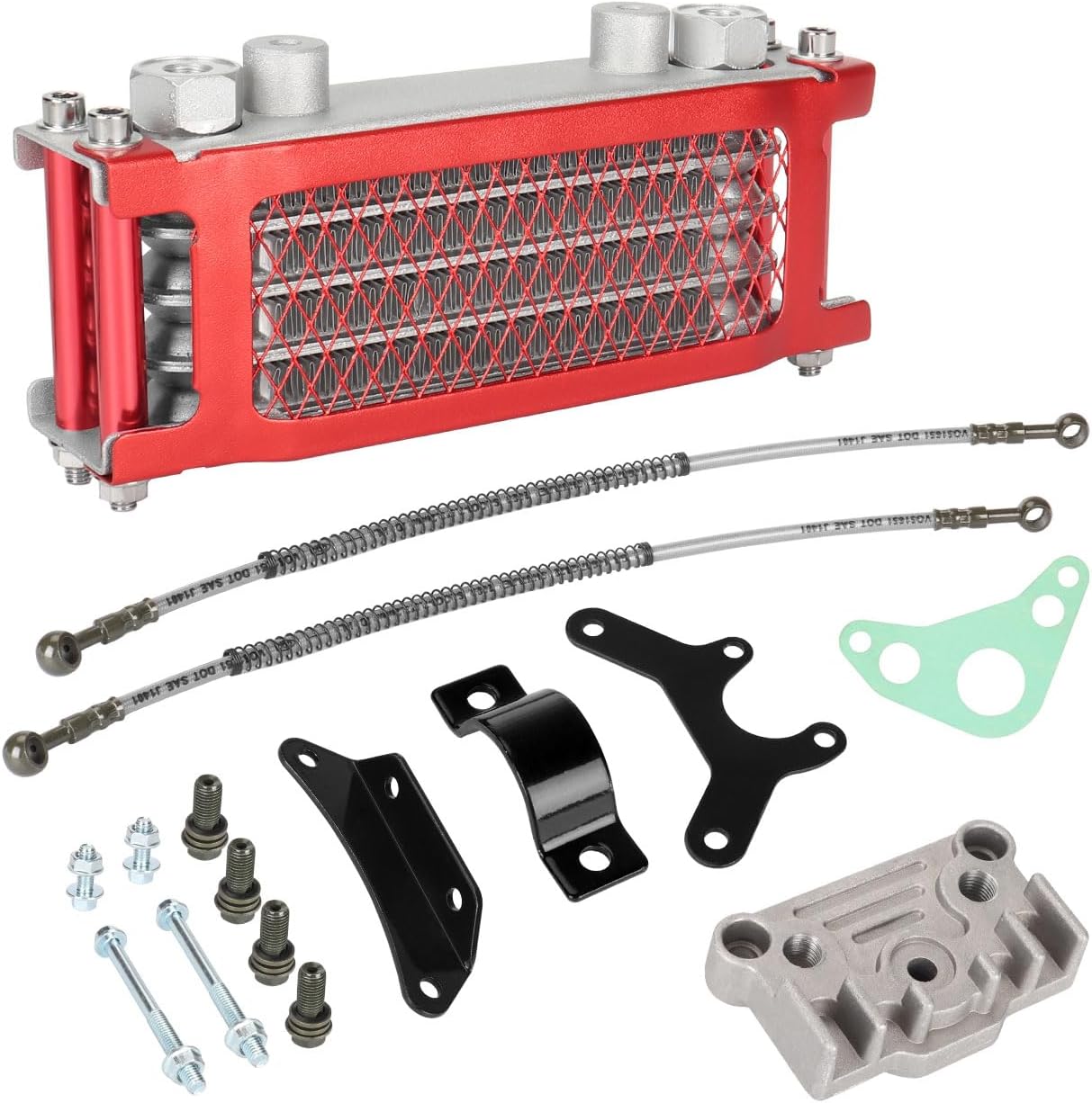 Oil Cooler Cooling Radiator Engine Kit for CRF XR KLX 50cc 70cc 90cc 110cc 125cc 140cc Apollo Coolster Kayo SSR Taotao Motorcycle Dirt Pit Bike Red
