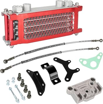 Oil Cooler Cooling Radiator Engine Kit for CRF XR KLX 50cc 70cc 90cc 110cc 125cc 140cc Apollo Coolster Kayo SSR Taotao Motorcycle Dirt Pit Bike Red