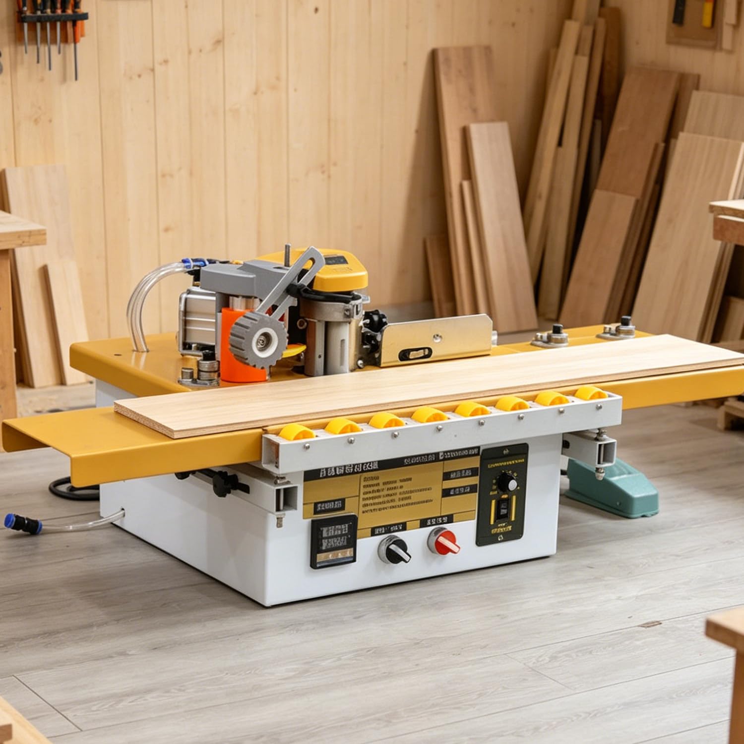 XueFulxion 1200W Professional Woodworking Edge Bander with Auto-Tape Cutting,Extendable Panels for Large Planks, Compatible with Multilayer Board & Acrylic B