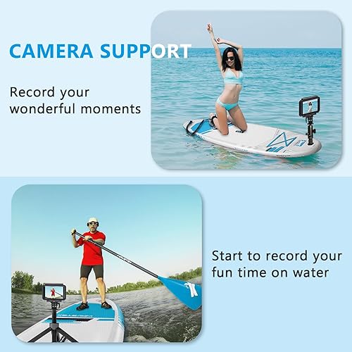 Miniatura 5 de Inflatable Paddle Board, Stand Up Paddleboard with SUP Camera Seat, Wide Stance, Blow Up Paddle Board, ISUP Backpack, Pump, 3 Fins, 17.4lbs