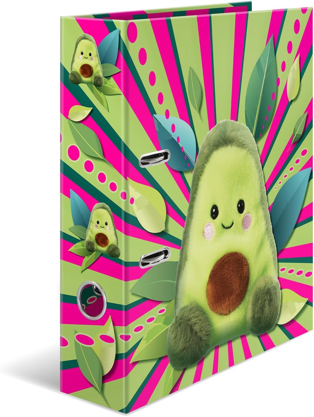 HERMA Folder A4 Avocado Set, 5 Pieces, 7 cm Wide, Ring Binder with Nursery Motif, Colourful Lever Arch File with Inner Print for Boys, Girls and Children