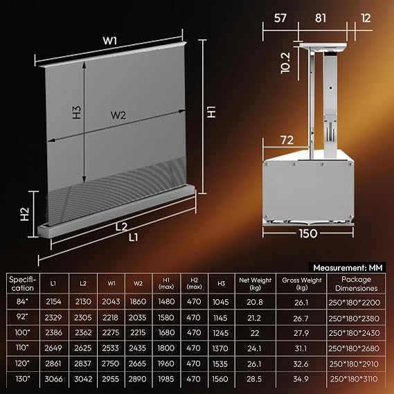 NothingProjector Motorized ALR Screen for Ultra Short Throw Projector 100