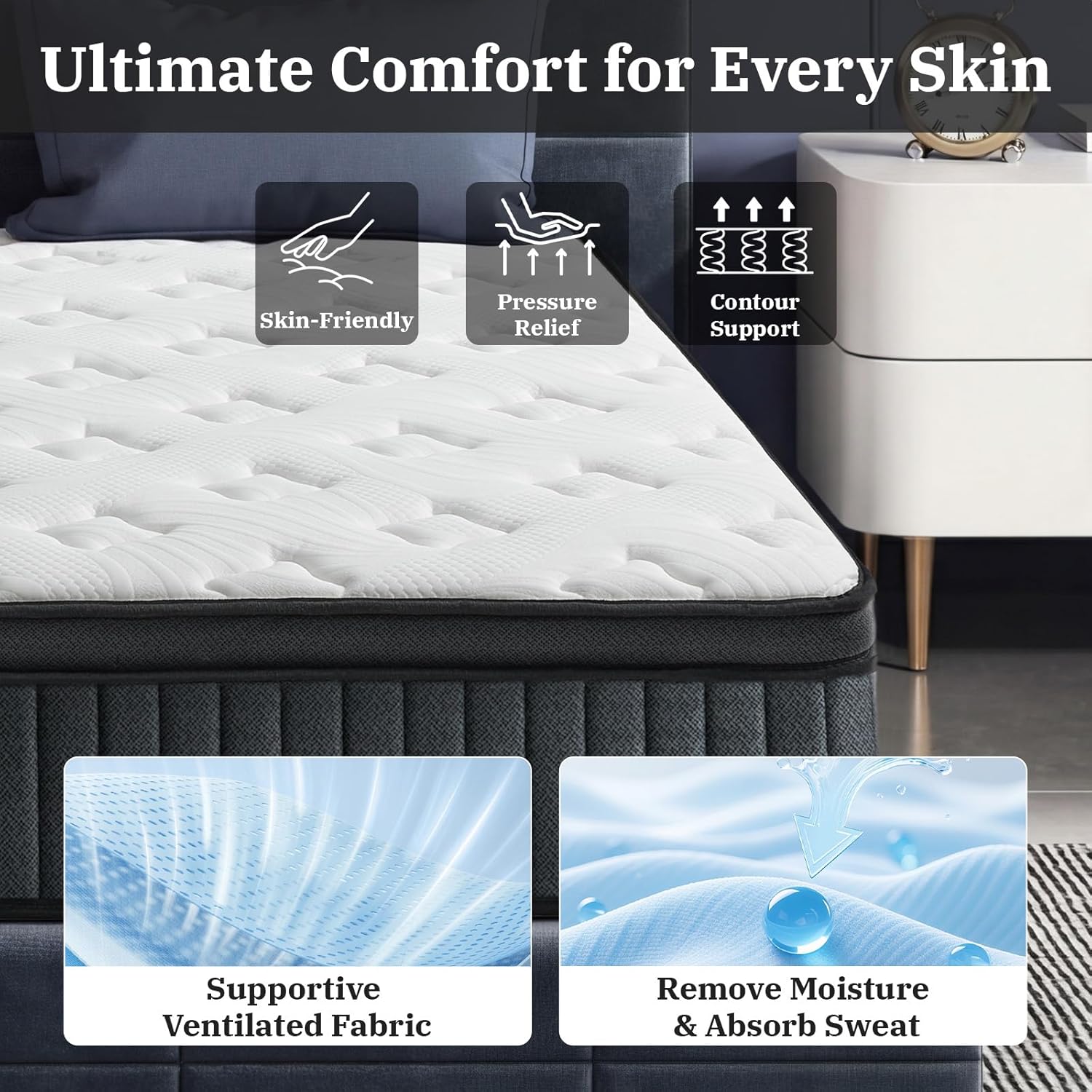 Queen Mattress 12 Inch, Firm Hybrid Memory Foam Mattresses in a Box with Individual Pocket Springs for Back Pain Relief Pain Relief, Motion Isolation, Fiberglass Free, CertiPUR-US Certified 80"x 60"