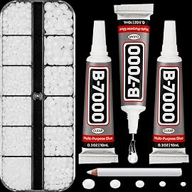 6500Pcs White Rhinestones for Bedazzling, Bedazzler Kit with Flatback Rhinestones for Clothes Crafting Crafts Nails, 2,3,4,5,6mm Flat Back Resin Crystal Bedazzling Kit with B 7000 Glue Clear