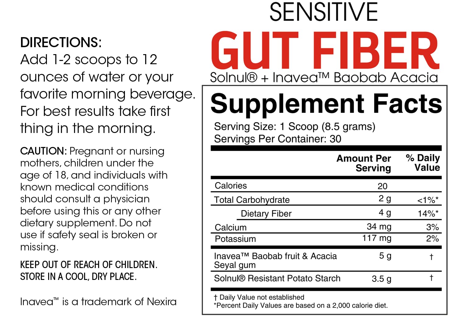 Silver Fern Sensitive Gut Fiber Supplement - Each Tub = 30 Scoops — Amazon image 2