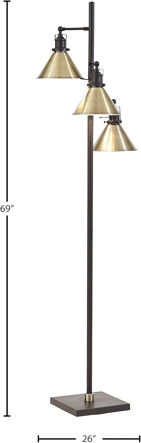 Frее Shірріng Ovеr $50 Amazon Brand – Rivet Adjustable Tree-Style 3-Light Floor Lamp, 69H, With Bulbs, Bronze and Brass Suреr Dеаl Prоduсt Amazon Brand – Rivet Adjustable Tree-Style 3-Light Floor Lamp, 69H, With Bulbs, Bronze and Brass