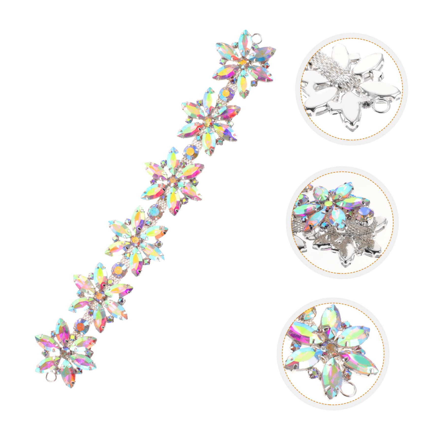 Tofficu 4 Stück Strass-applikationsgürtel Für Damen Hochzeit Braut-accessoire Dekorativer Strass-ketten-patch Für Kleidung