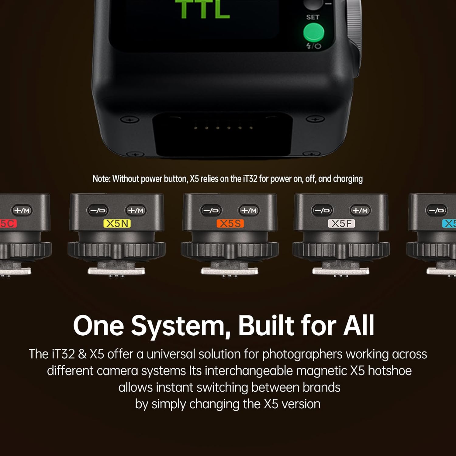 Godox iT32 Camera Flash with X5-S Magnetic Base Compatible with Sony Cameras,Magnetic Hotshoe & Trigger 2-in-1, TTL&HSS 1/8000s, Colorful Touch Screen, LED Modeling Lamp, Built-in 2.4G Wireless