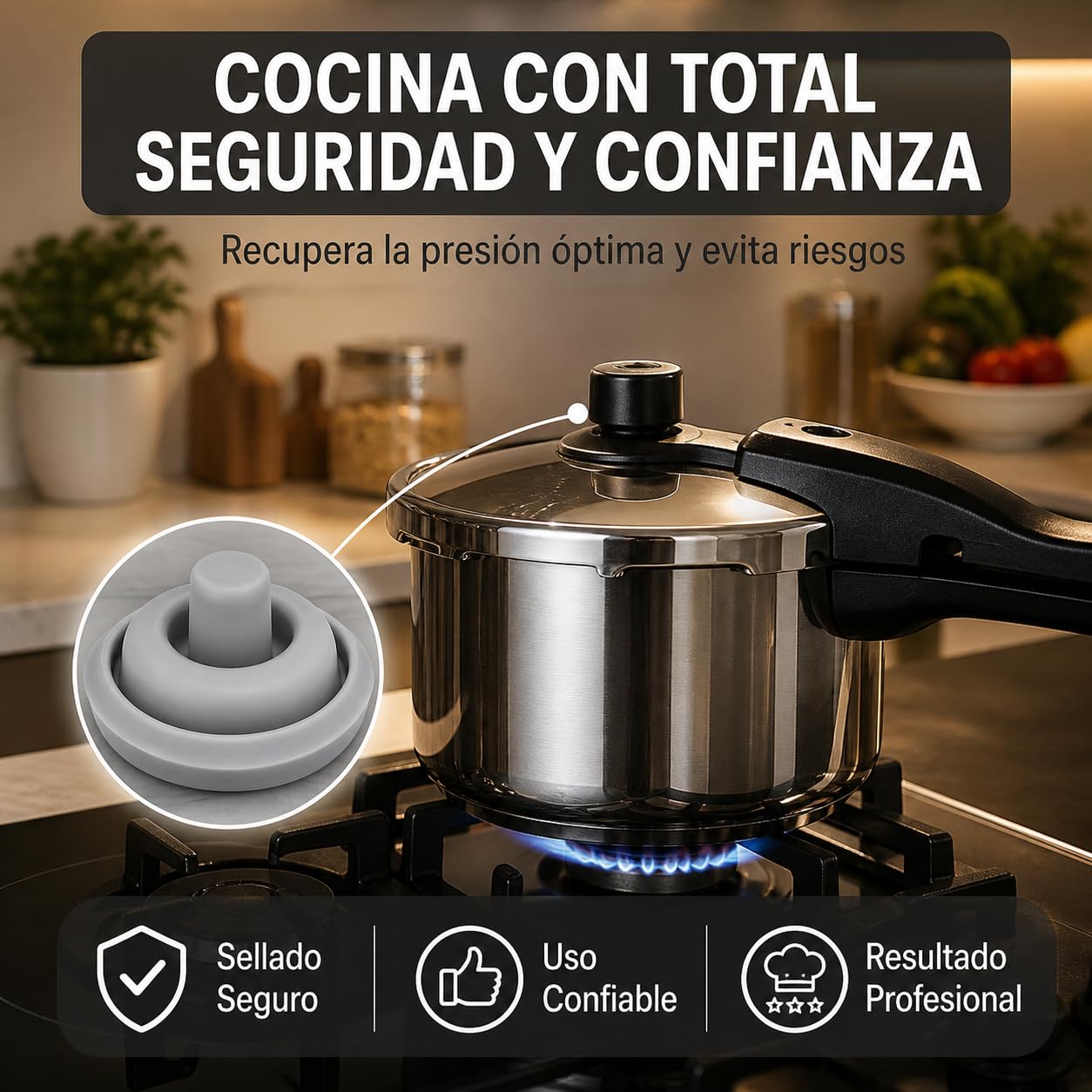 WMF Perfect Junta Indicadora de Cocción Silicona Ø3cm Recambio Olla Presión 2,5L-8,5L