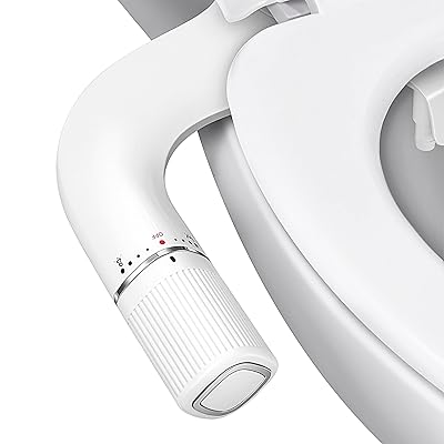 BIGCOW Ultra-Slim Bidet Attachment for Toilet - Dual Nozzle (Frontal & Rear Wash) with Adjustable Cold Water Pressure and Stainless Steel Inlet - Hygienic Solution for Fresh Cleanliness
