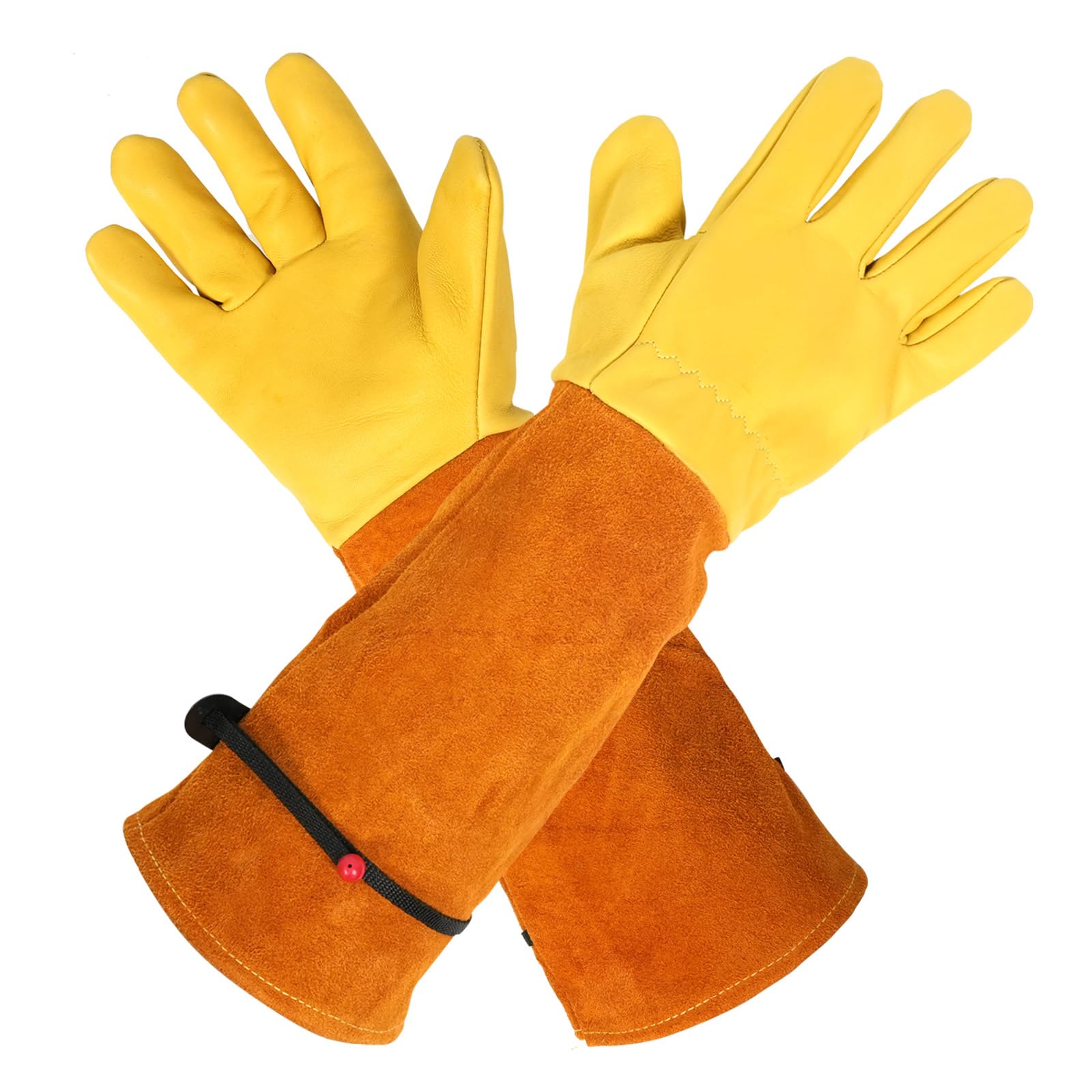 Bamworld Gardening Gloves for Women and Men thornproof gardening gloves Work Gloves Long Cowhide Leather Rose Pruning Gloves for Gardening Planting Blackberry Handling Outdoor Work
